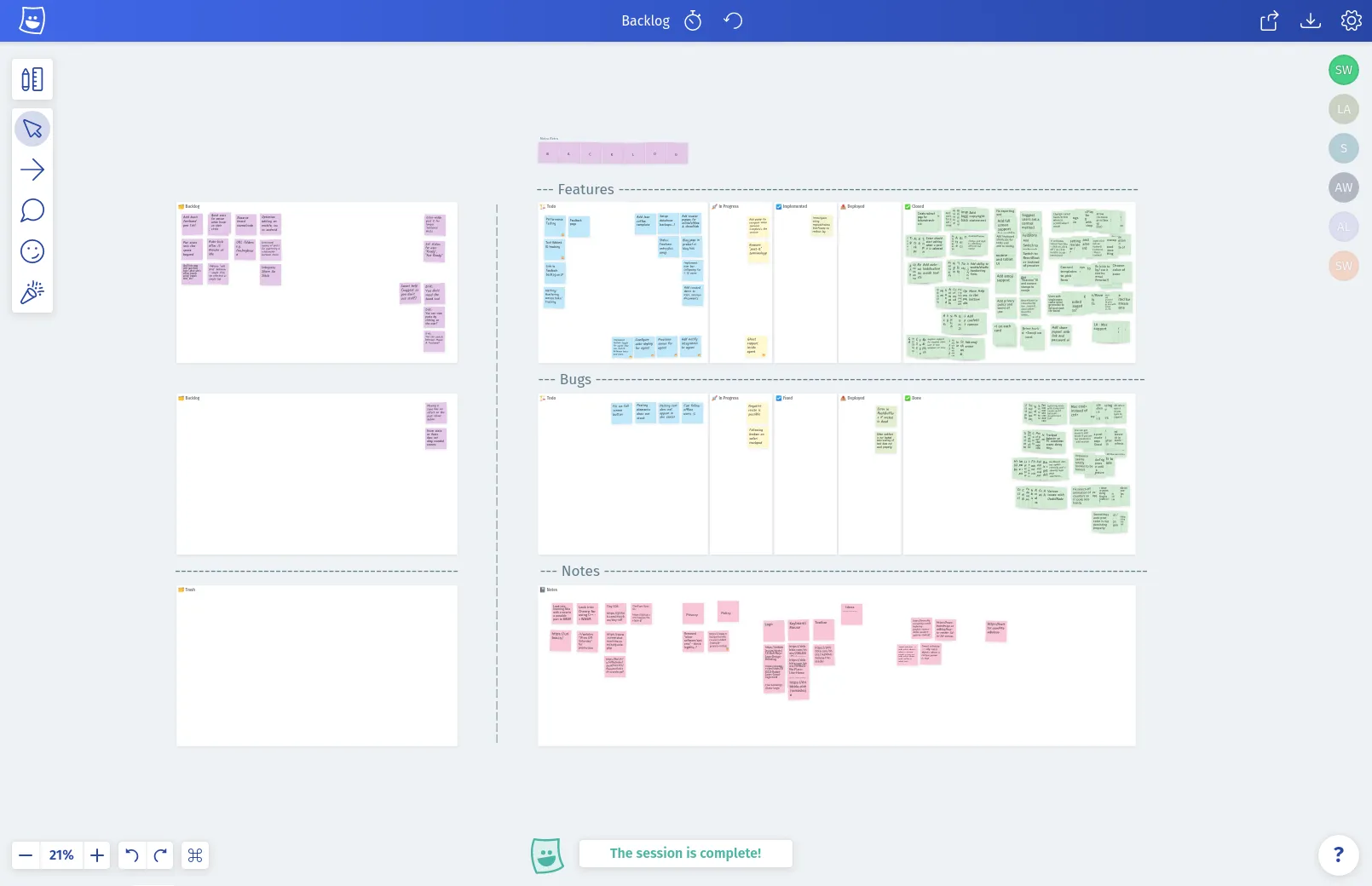 Snapshot of the Ludi backlog from March 2019.