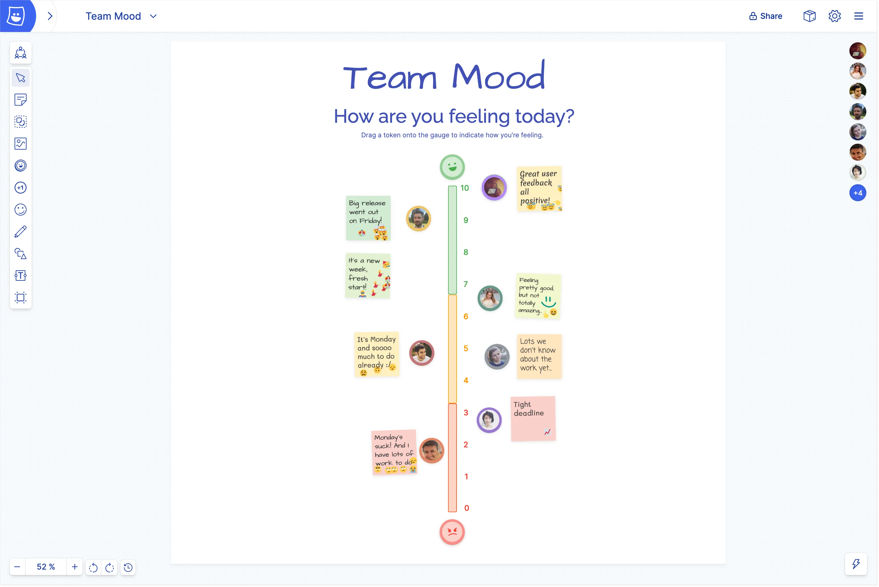 Use a Team Mood icebreaker to gauge readiness for the meeting!