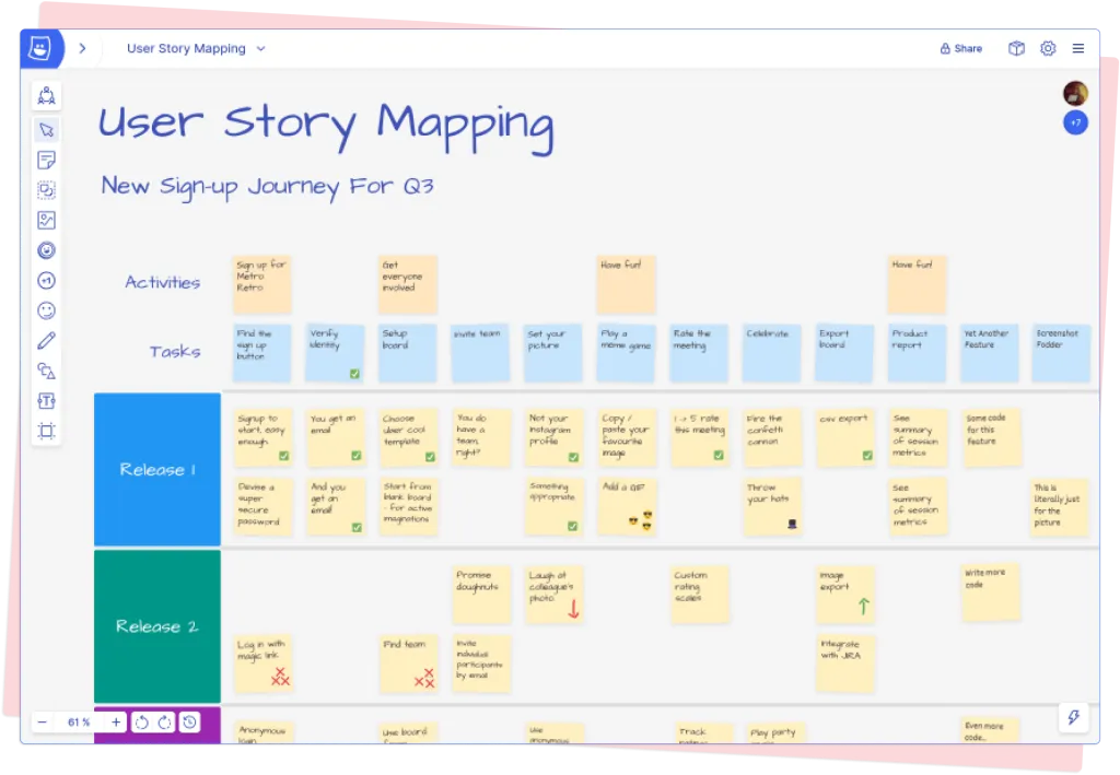 Flexible online whiteboard alternative to Miro