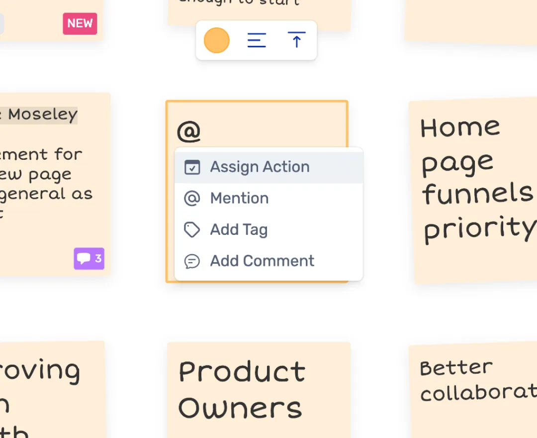 Actions, Comments & Mentions
